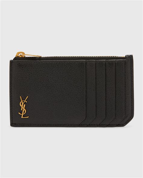 ysl card holder smooth leather|ysl monogram card holder.